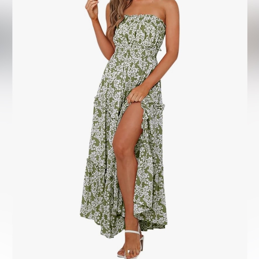 Floral Green Maxi Dress